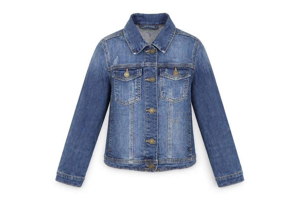 Gap Girls Blue Biker Jacket Size L Button