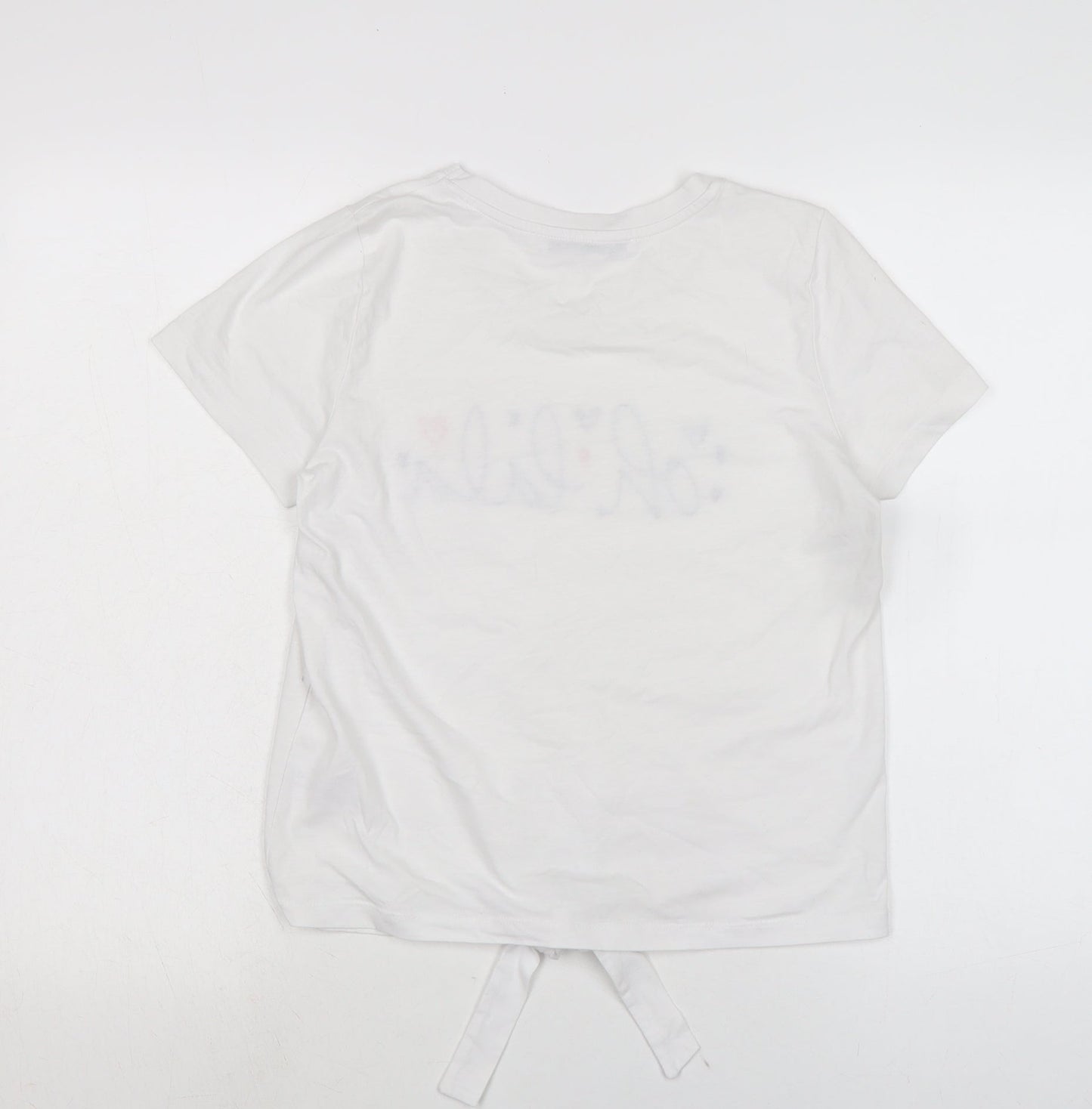 By very Womens White Cotton Basic T-Shirt Size M Crew Neck