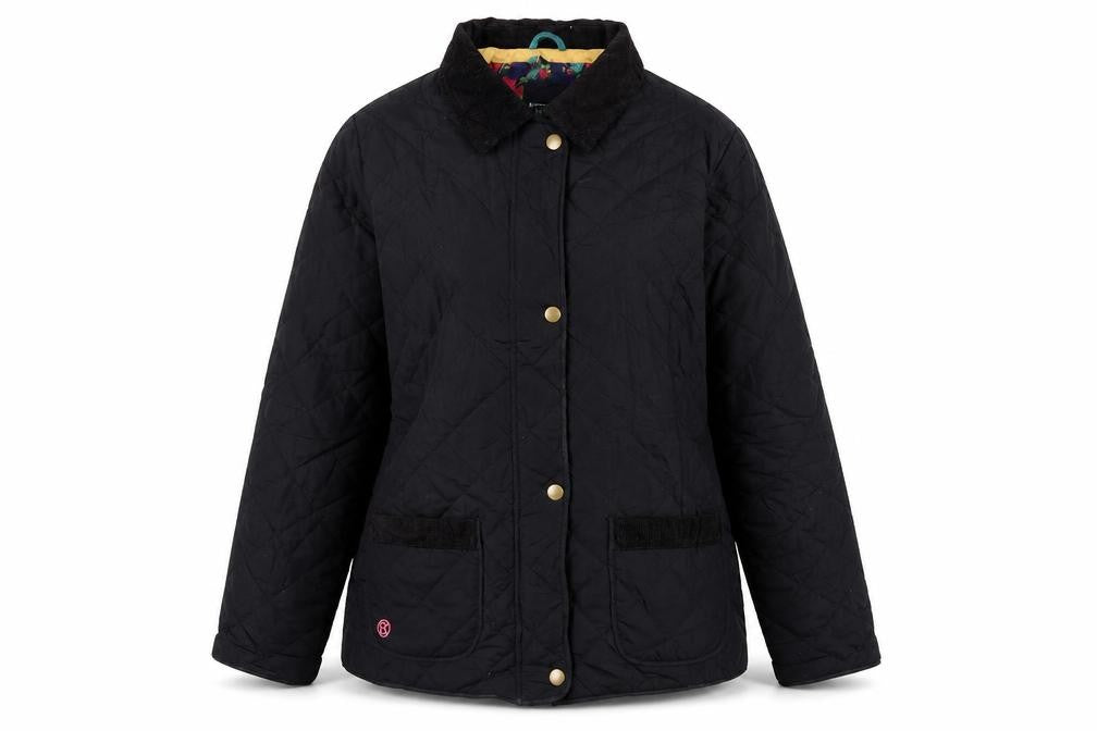 Betty kay Womens Black Quilted Jacket Size 16 Zip