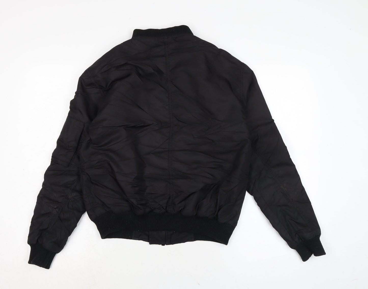 Topshop Womens Black Bomber Jacket Jacket Size 6 Zip