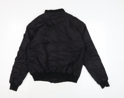 Topshop Womens Black Bomber Jacket Jacket Size 6 Zip