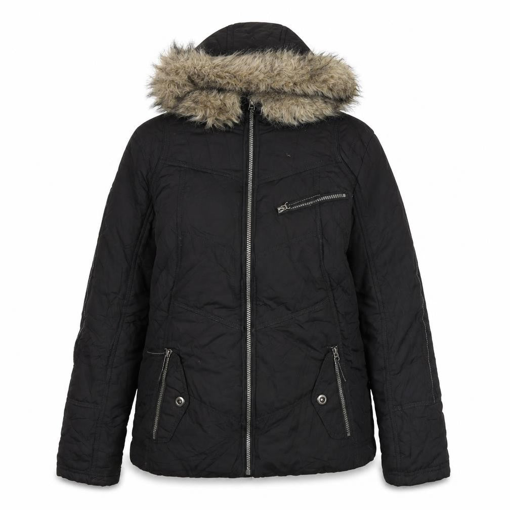 Jenson Womens Black Puffer Jacket Coat Size 12 Zip