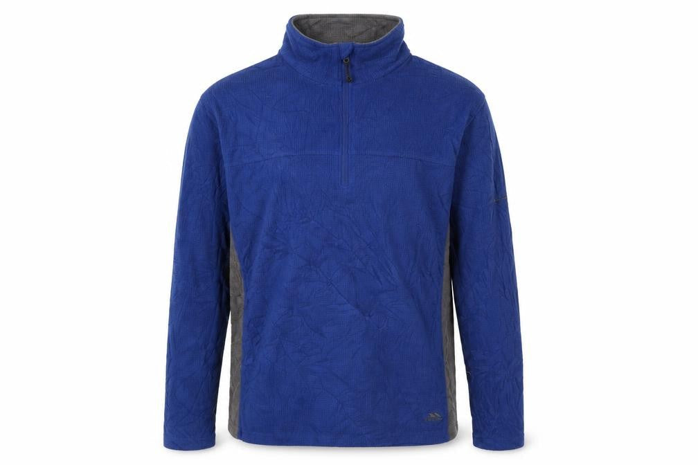 Tresspass Mens Blue Mock Neck Polyester Pullover Jumper Size L Long Sleeve