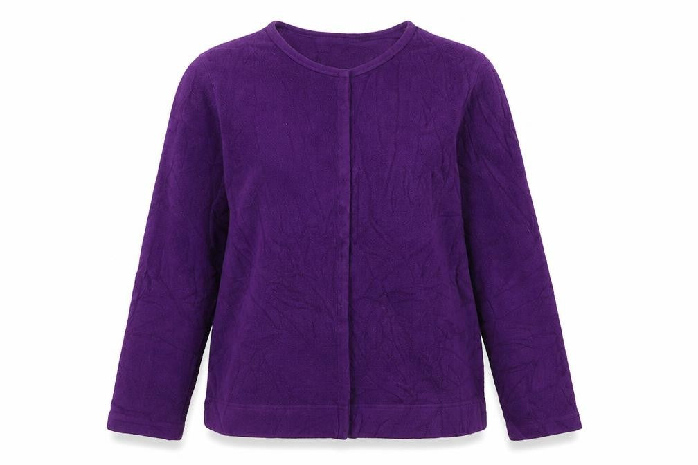 Hawkhead Womens Purple Crew Neck Polyester Cardigan Jumper Size 16