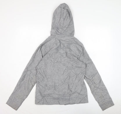 Back view of Maine New England women’s grey crew neck polyester full zip jumper, size UK 10