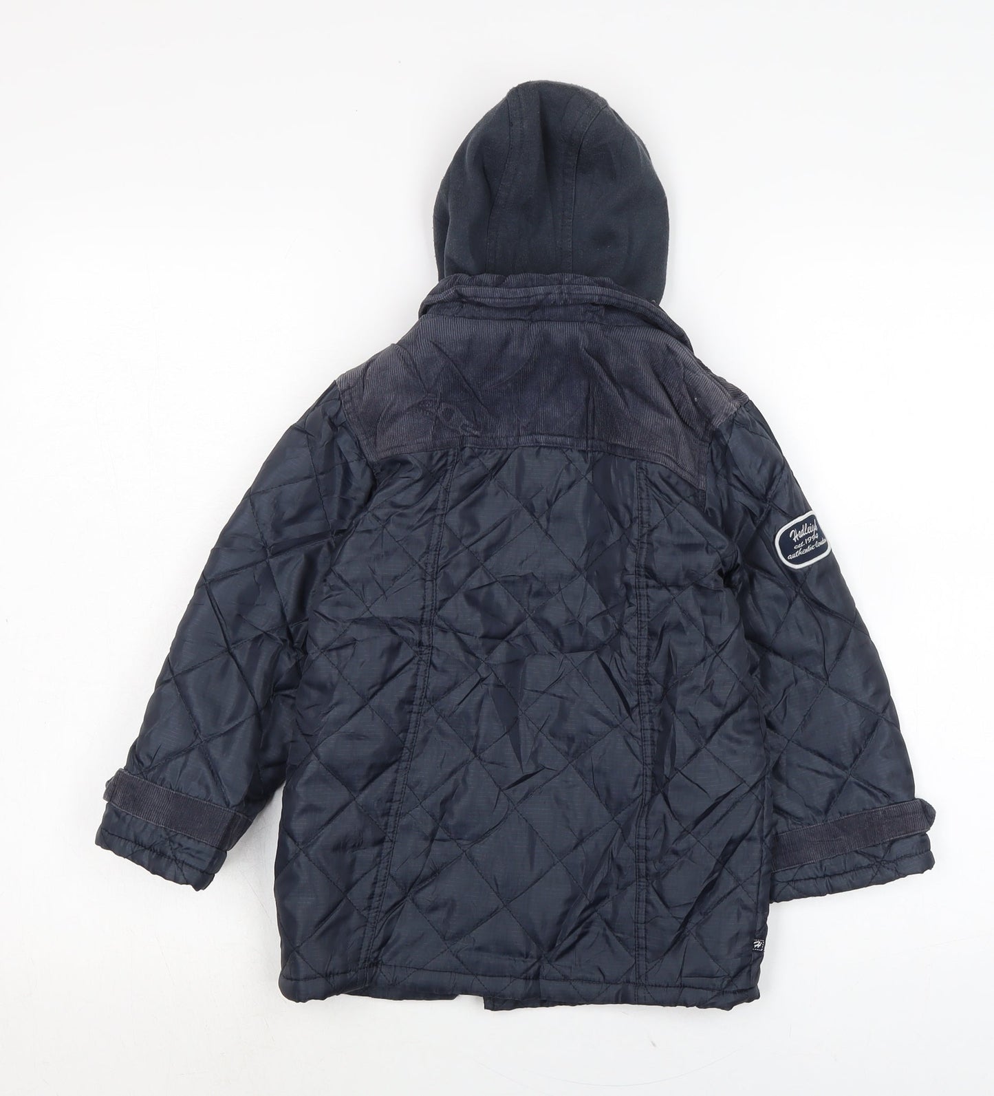 Hadleigh Boys Blue Quilted Coat Size 4-5 Years Button