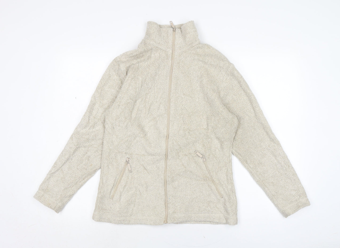 Marks and Spencer Womens Beige Jacket Size 14 Zip