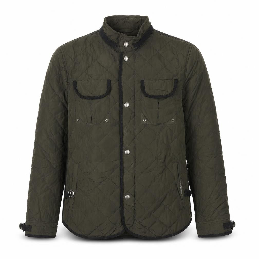 Zara Mens Green Quilted Jacket Size L Zip
