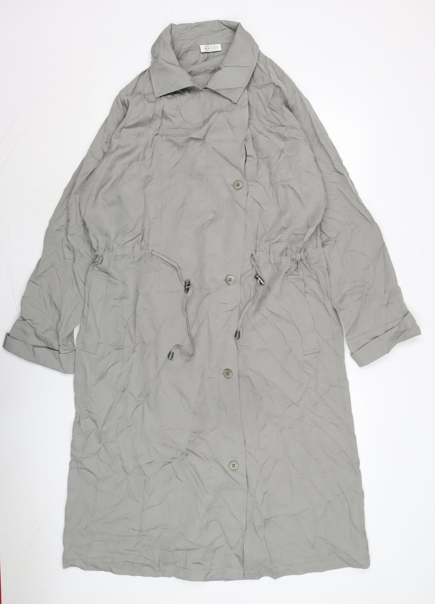 Masita Womens Grey Overcoat Coat Size L Button