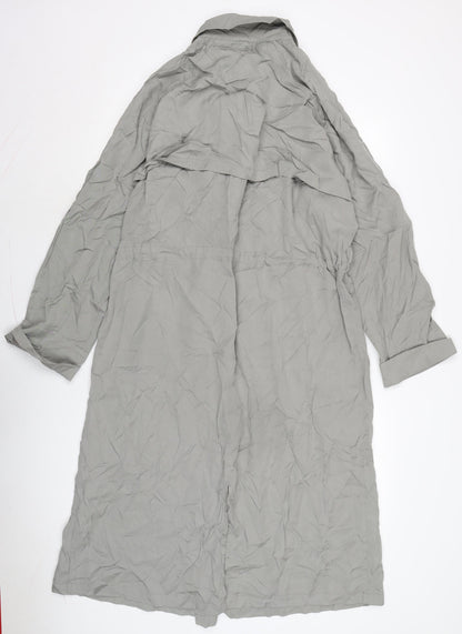 Masita Womens Grey Overcoat Coat Size L Button