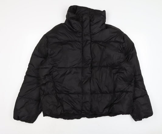 H&M Mens Black Puffer Jacket Jacket Size M Zip