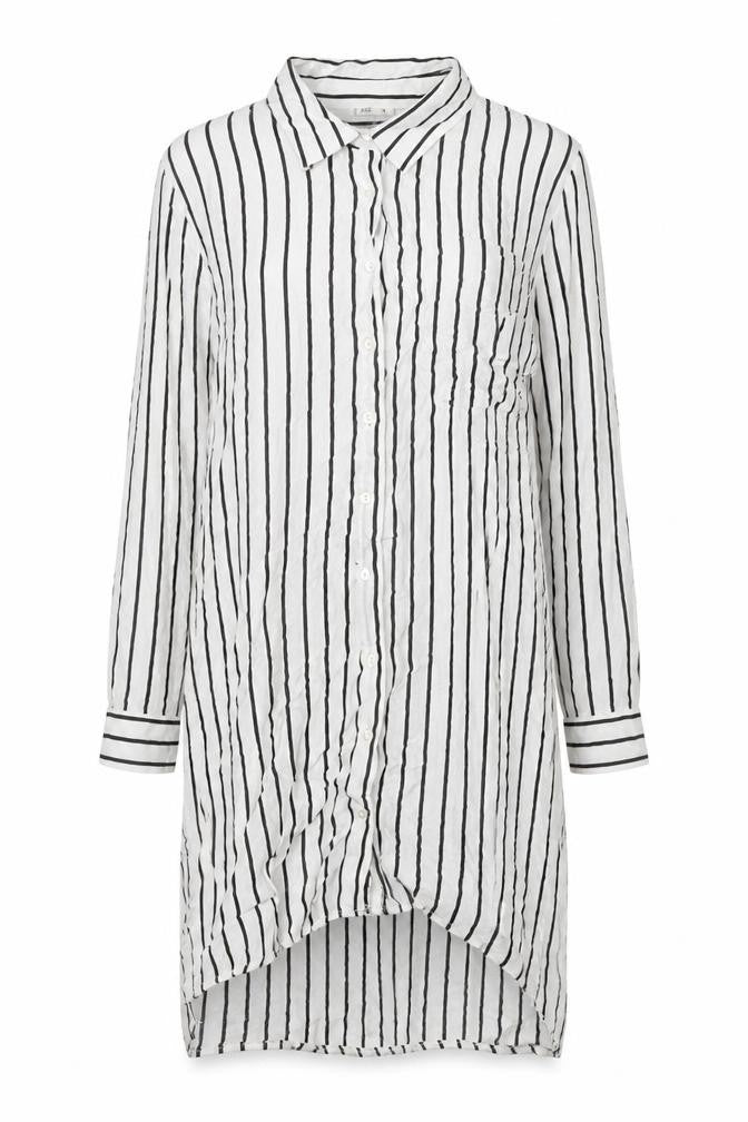 Defacto Womens White Striped Viscose Tunic Button-Up Size XS Collared