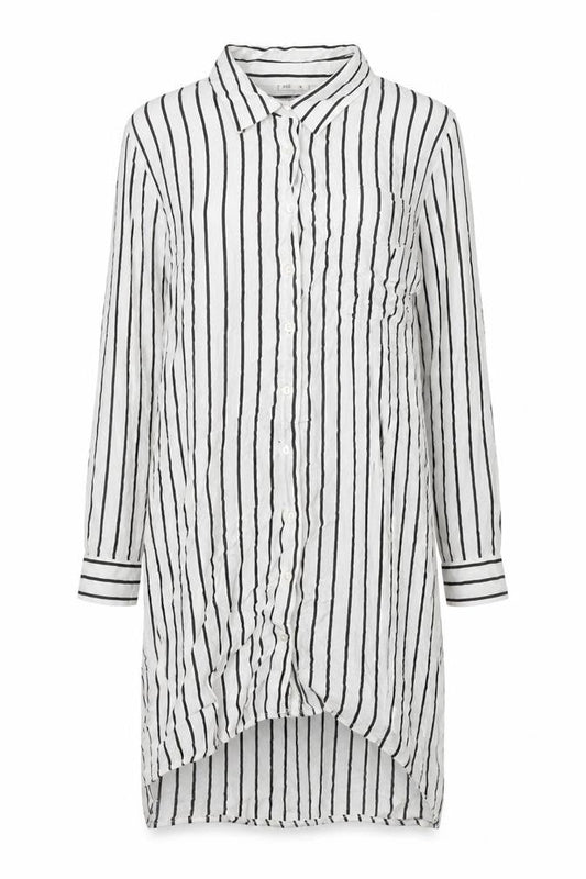 Defacto Womens White Striped Viscose Tunic Button-Up Size XS Collared
