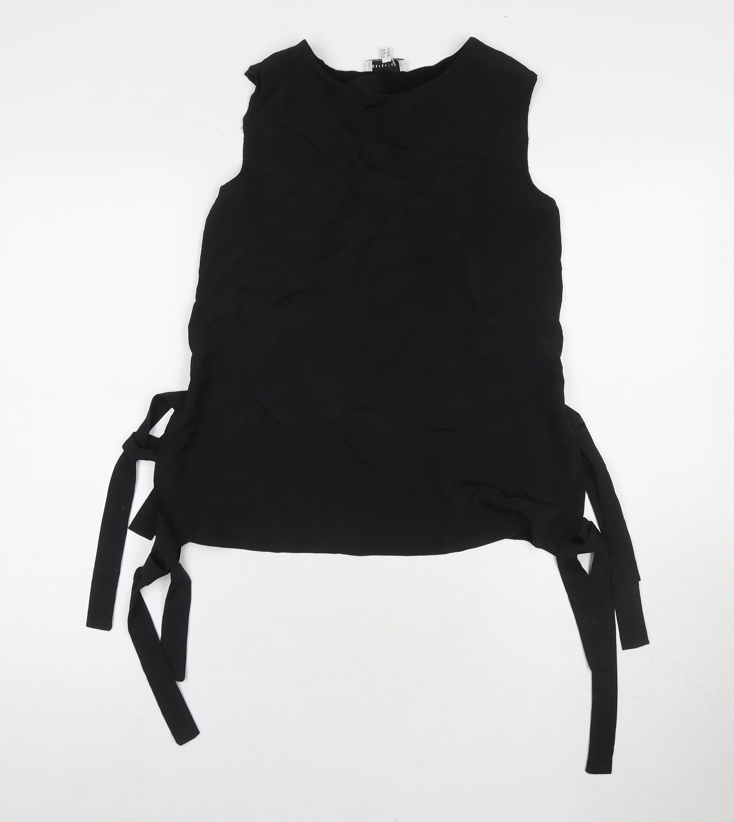 Warehouse Womens Black Polyester Basic Tank Size 10 Round Neck