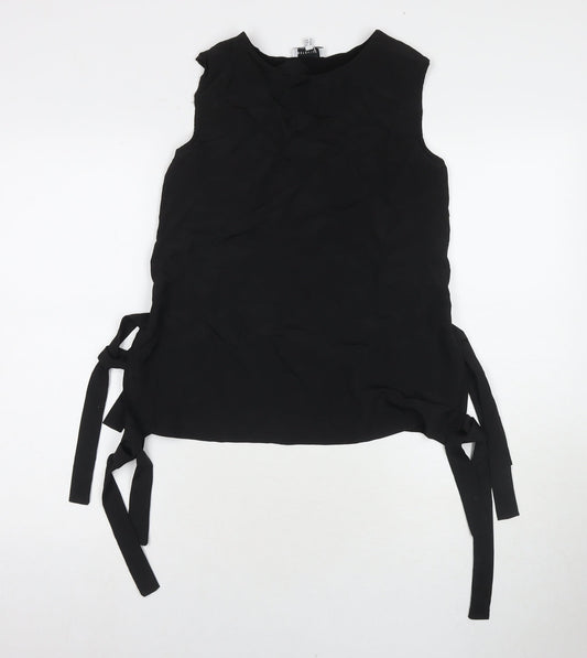 Warehouse Womens Black Polyester Basic Tank Size 10 Round Neck
