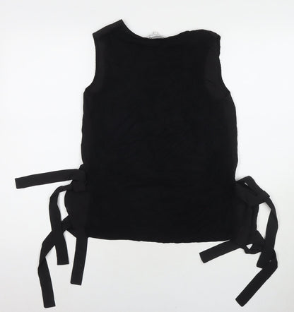 Warehouse Womens Black Polyester Basic Tank Size 10 Round Neck