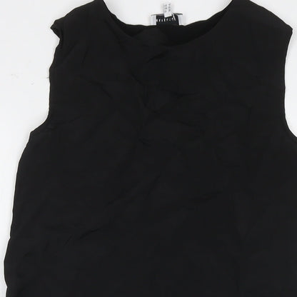 Warehouse Womens Black Polyester Basic Tank Size 10 Round Neck
