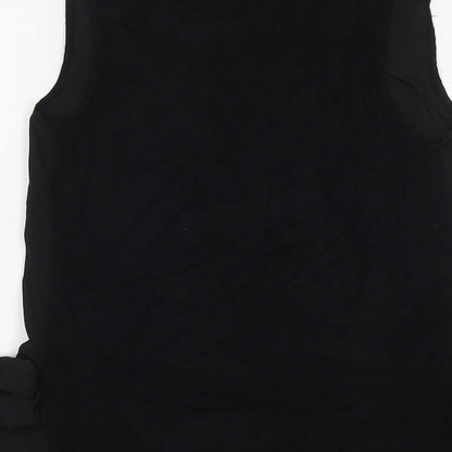 Warehouse Womens Black Polyester Basic Tank Size 10 Round Neck