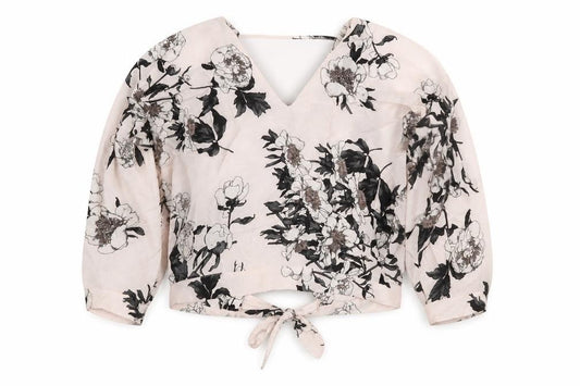River Island Womens Multicoloured Floral Polyester Basic Blouse Size 10 V-Neck