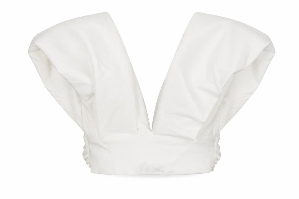 Zara Womens White Polyester Cropped Blouse Size 4 V-Neck