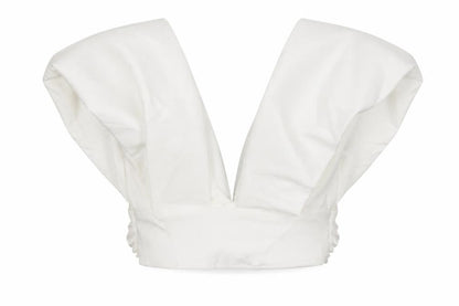Zara Womens White Polyester Cropped Blouse Size 4 V-Neck