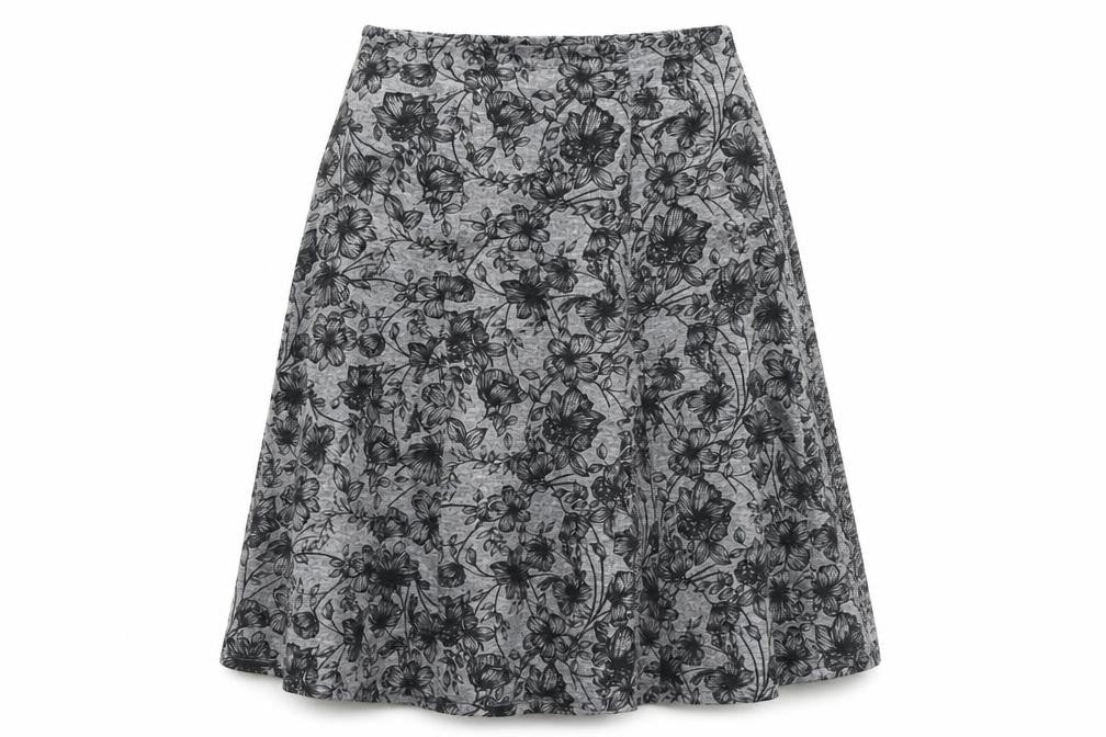 Spirit Womens Grey Floral Polyester Maxi Skirt Size 16