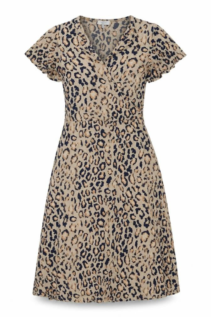 Principles Womens Brown Animal Print Viscose A-Line Size 8 Round Neck Pullover