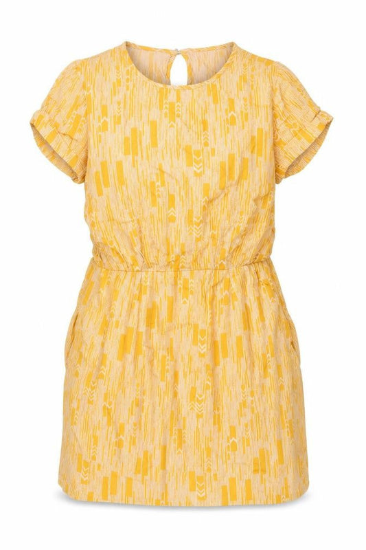 Samsøe Samsøe Womens Orange Geometric Viscose A-Line Size XL Round Neck Button - Pockets