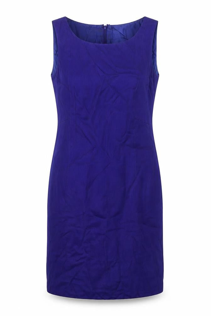 Precis Womens Blue Viscose A-Line Size 12 Round Neck Zip