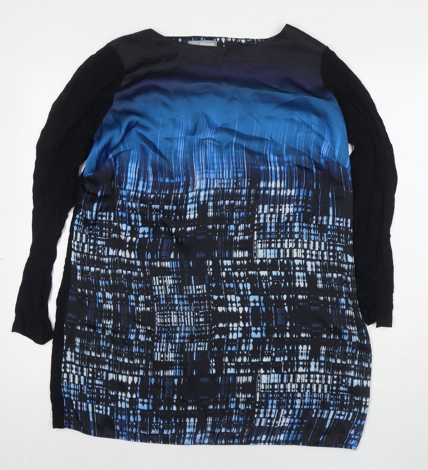 Marks and Spencer Womens Multicoloured Geometric Polyester Tunic Blouse One Size Round Neck