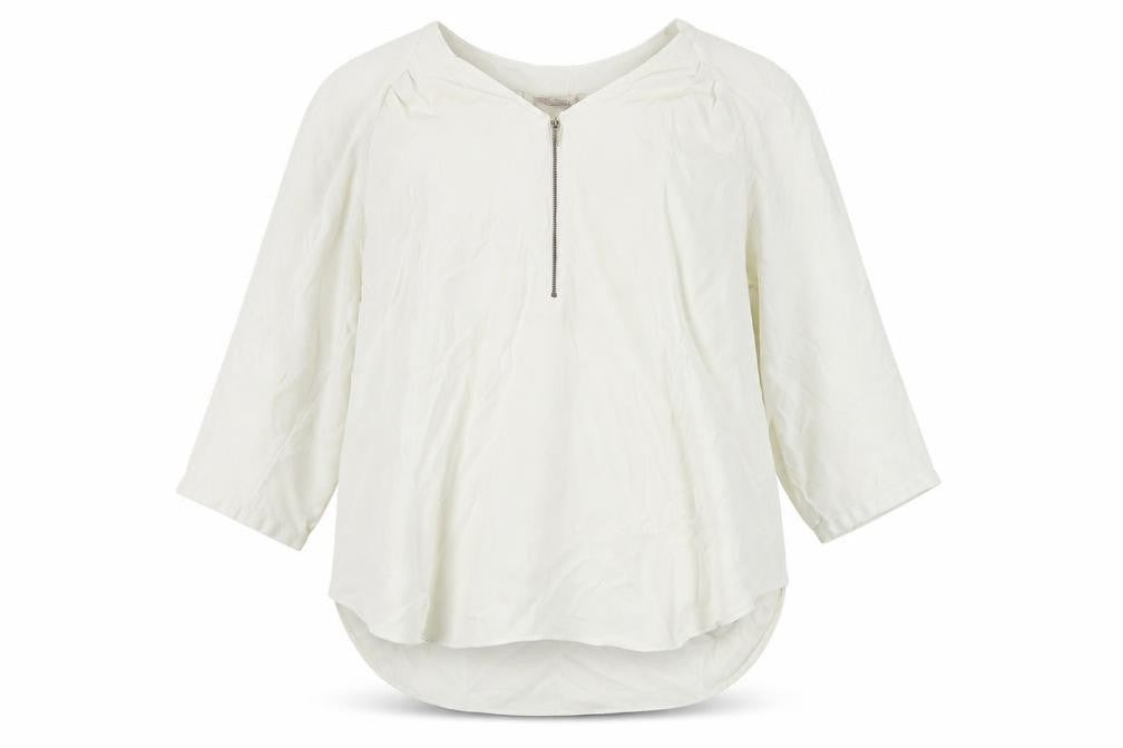 Marks & Spencer Womens Ivory Polyester Basic Button-Up Size 18 Round Neck