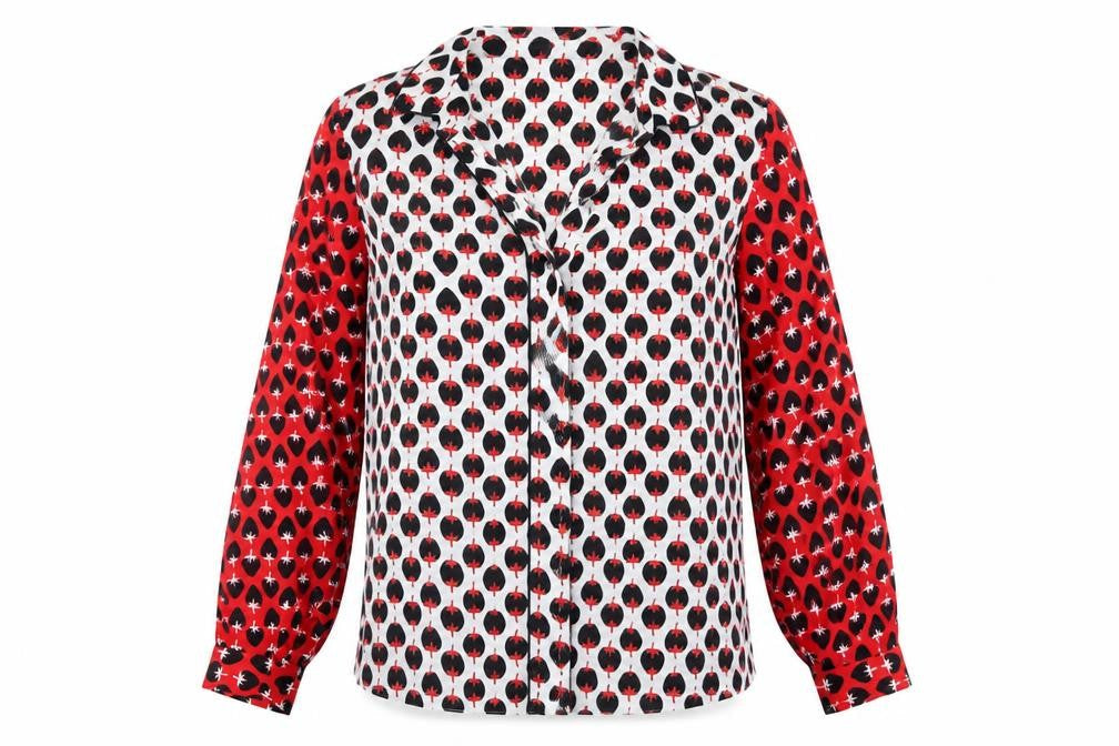 Dorothy Perkins Womens Multicoloured Geometric Polyester Basic Blouse Size 10 Collared - Strawberries
