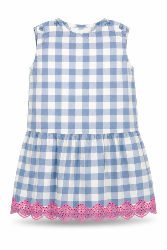 Gap Girls Multicoloured Check Cotton A-Line Size 4 Years Round Neck