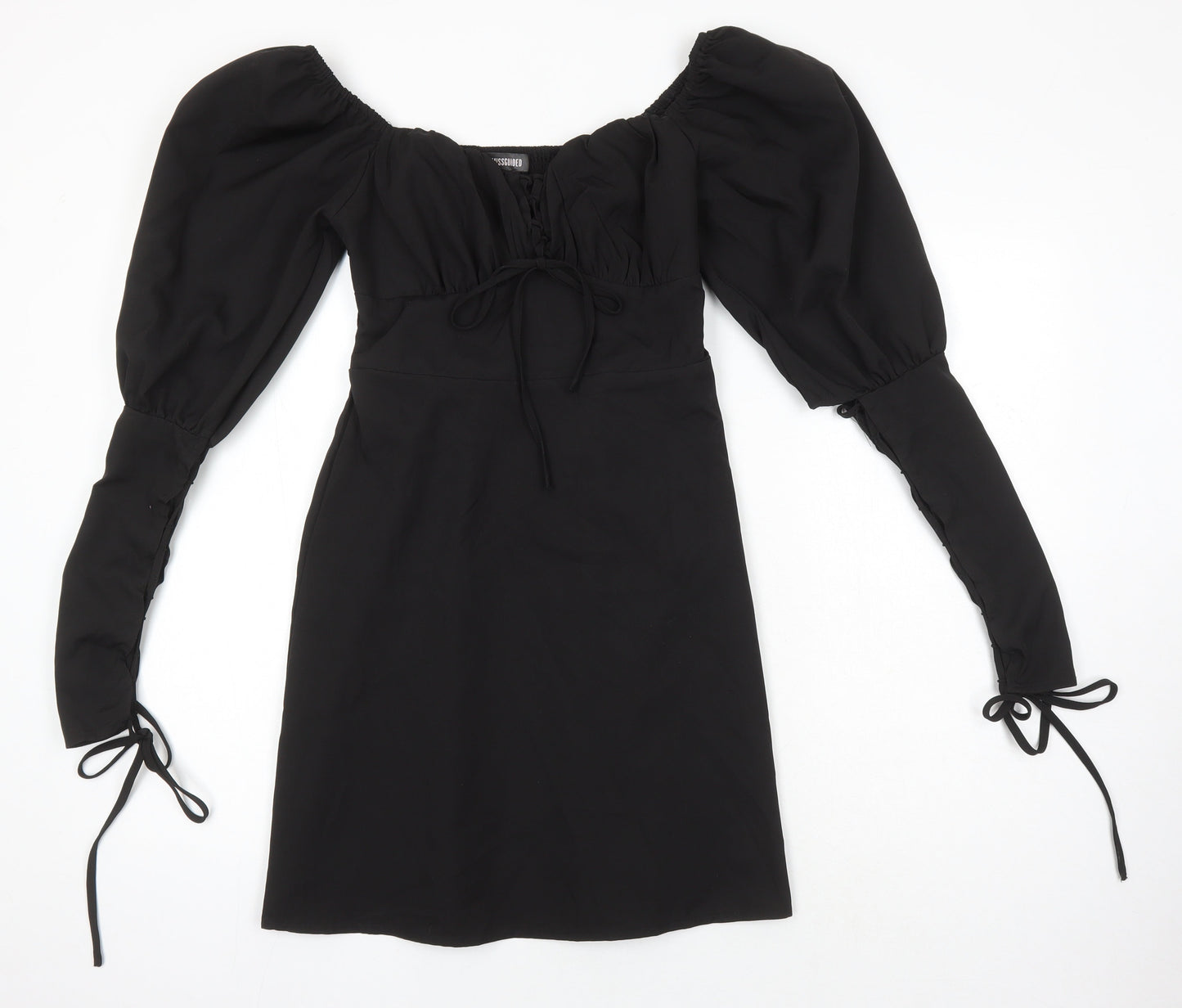 Missguided Womens Black Polyester Shift Size 8 Boat Neck