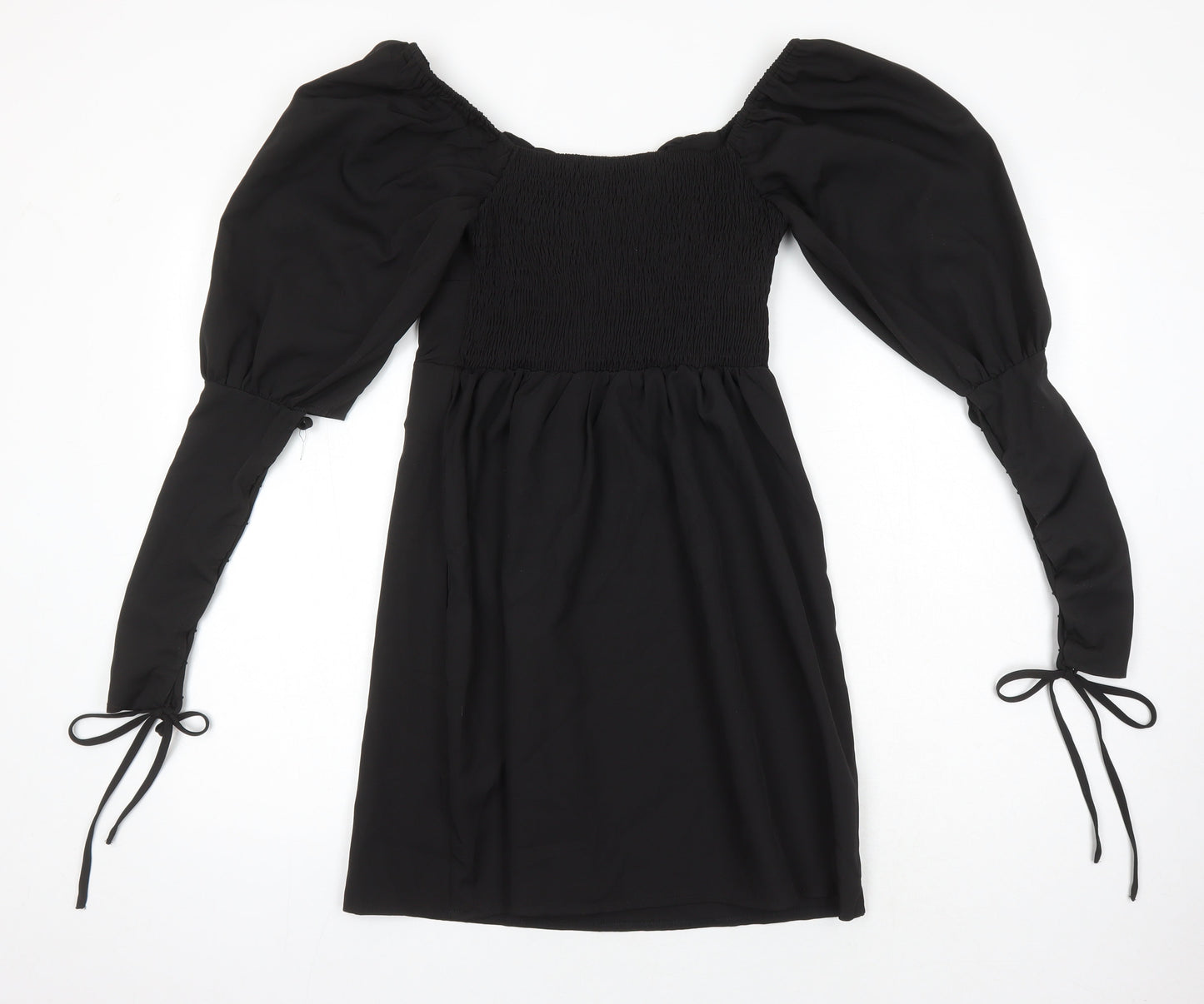 Missguided Womens Black Polyester Shift Size 8 Boat Neck