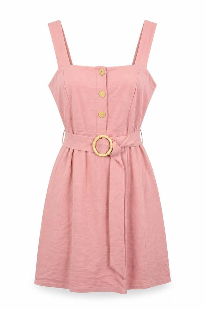 Topshop Womens Pink Houndstooth Viscose A-Line Size 12 Square Neck