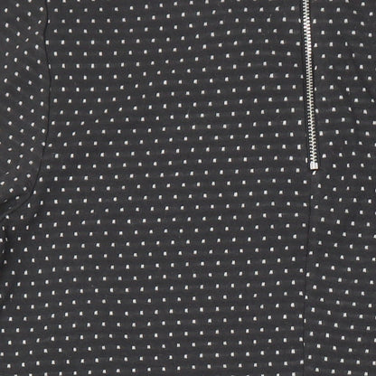 Brand and care label for Roman women’s grey polka dot polyester sheath, size UK 14, boat neck