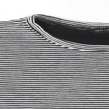 New Look Womens Multicoloured Striped Polyester Basic T-Shirt Size 10 Boat Neck