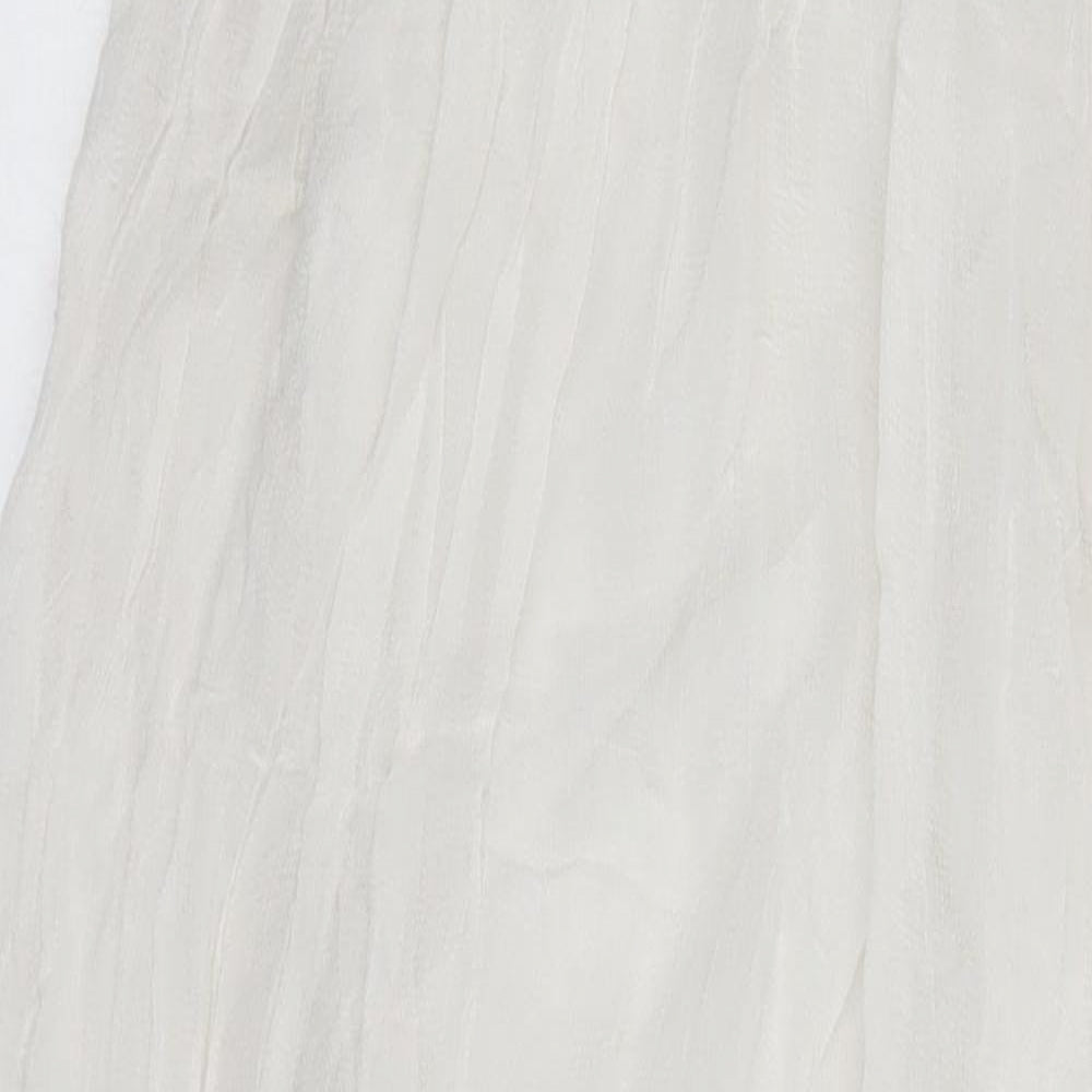 Topshop Womens White Trivinyl Maxi Size 8 Scoop Neck Zip