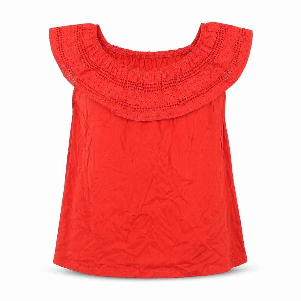 Dorothy Perkins Womens Red Cotton Tunic T-Shirt Size 16 Boat Neck