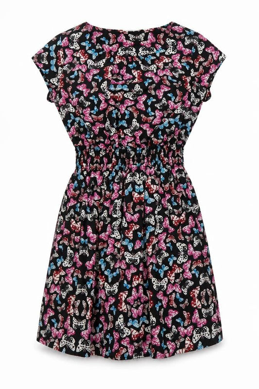 New Look Womens Multicoloured Geometric Polyester A-Line Size 8 Scoop Neck