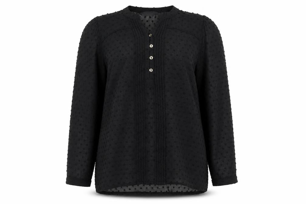 David Emanuel Womens Black Polyester Tunic Blouse Size 12 Sweetheart