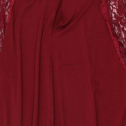 AX Paris Womens Red Polyester Shift Size 22 Round Neck Button