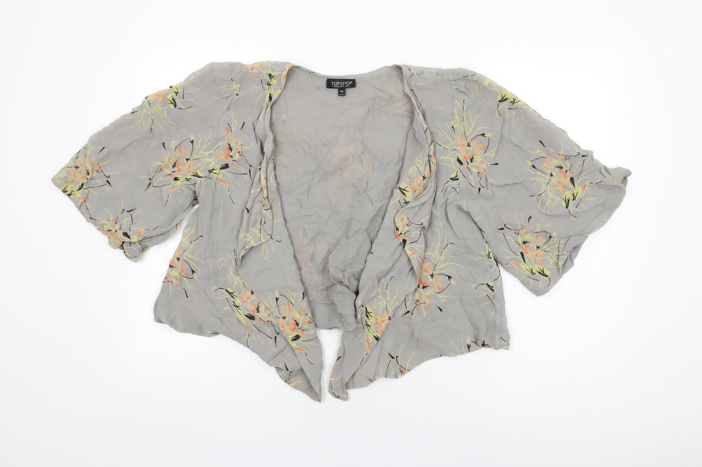 Topshop Womens Grey Floral Kimono Jacket Size 8