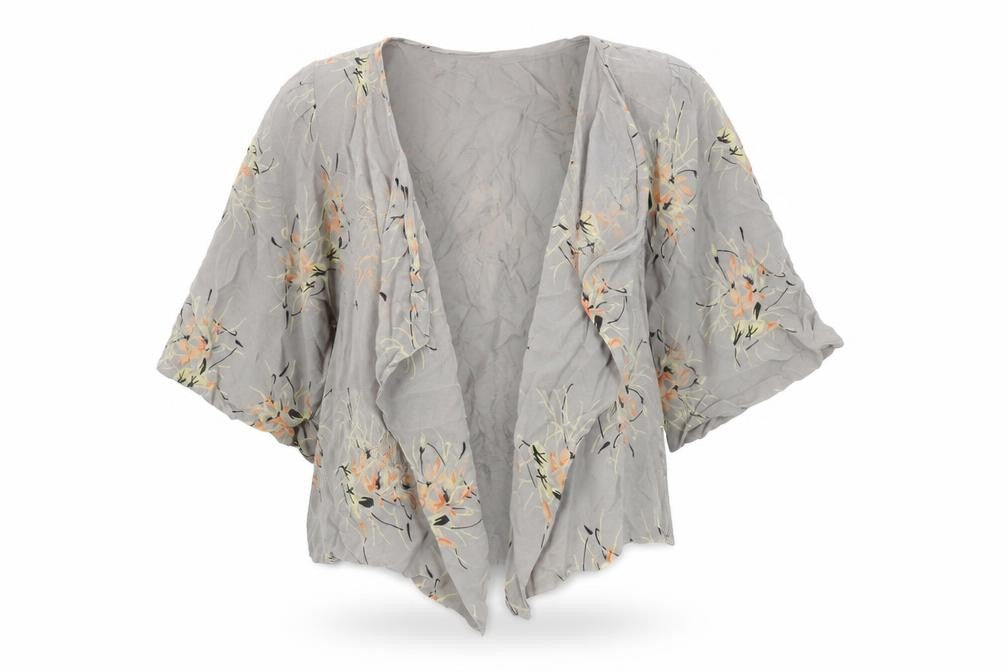 Topshop Womens Grey Floral Kimono Jacket Size 8