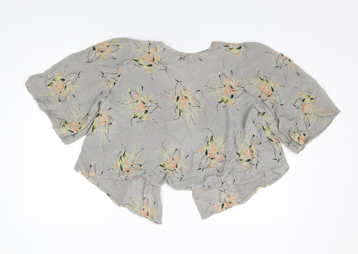 Topshop Womens Grey Floral Kimono Jacket Size 8