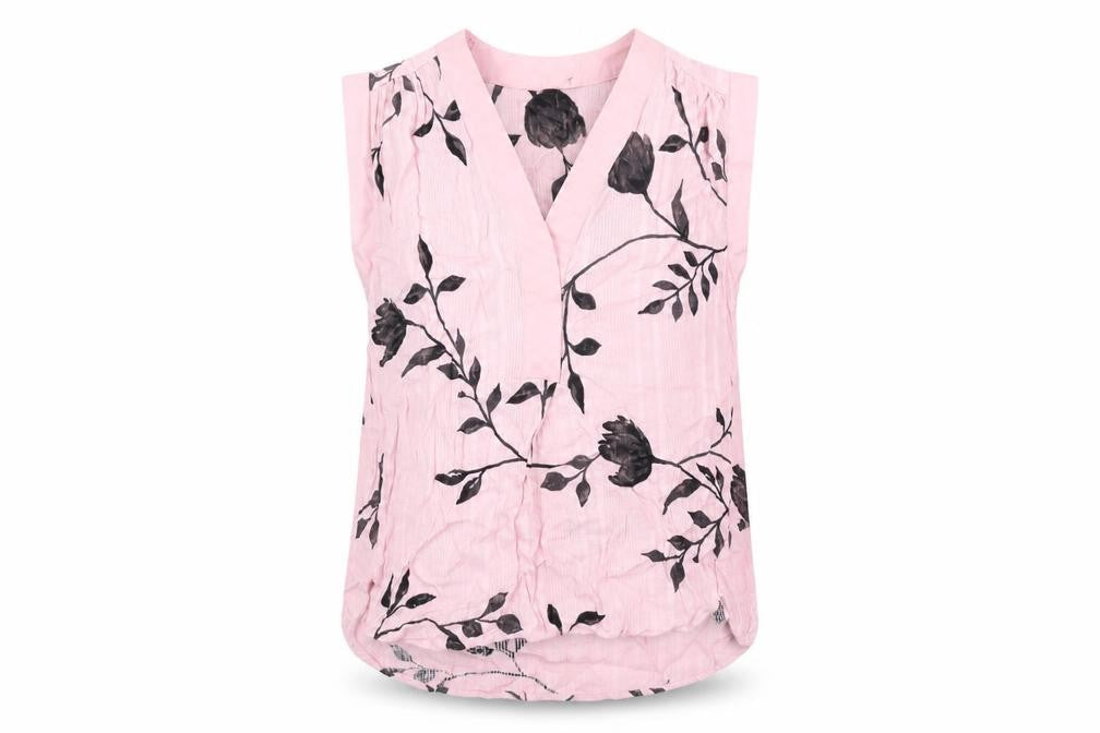 NEXT Womens Pink Floral Viscose Basic Blouse Size 10 V-Neck