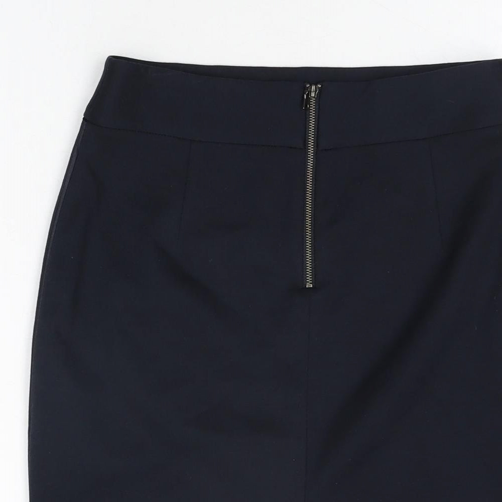 Tahari Womens Blue Rayon Straight & Pencil Skirt Size 6 Zip