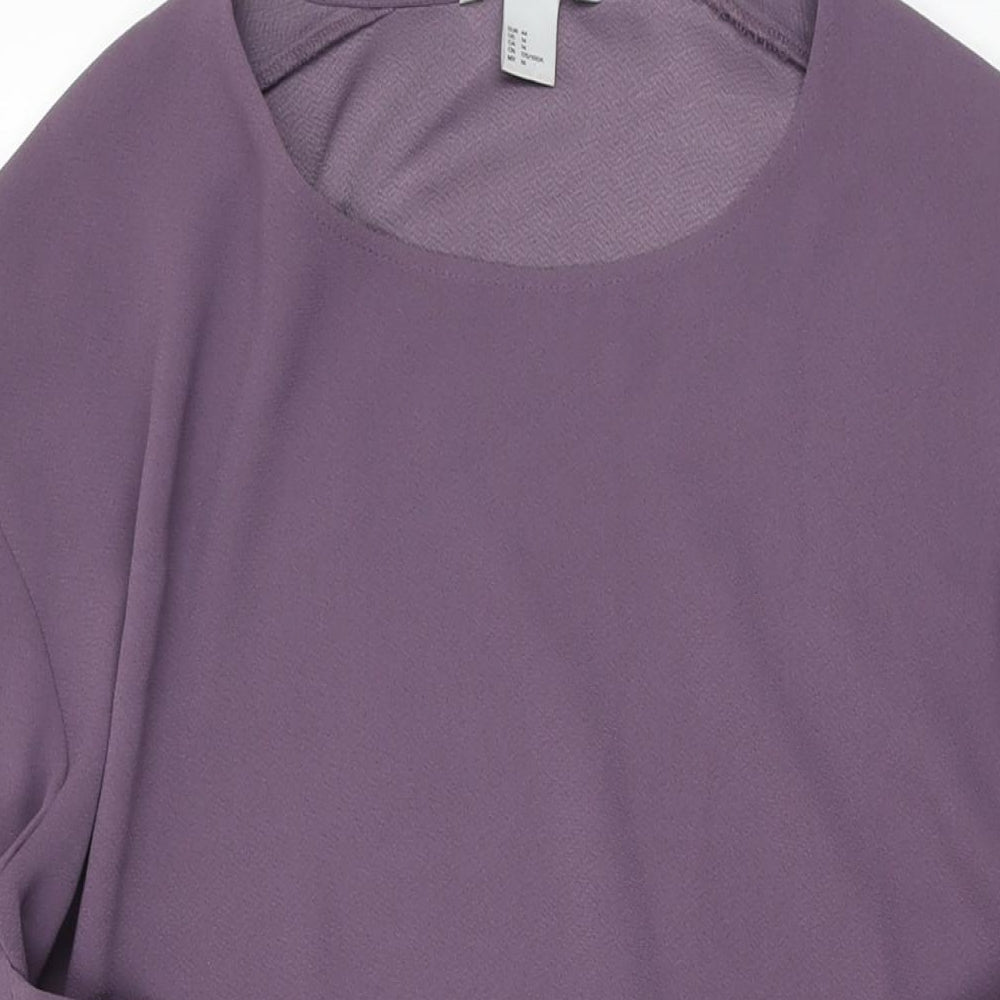 H&M Womens Purple Polyester Shift Size 16 Round Neck Pullover