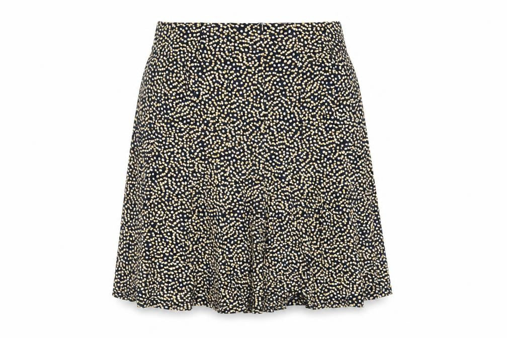 Marks & Spencer Womens Blue Animal Print Viscose Flare Skirt Size 8 - Elasticated Waist